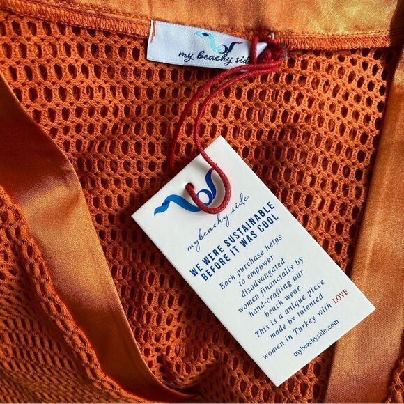 NWT My Beachy Side Camelia Maxi Cover Up mesh caftan dress swim Sz M - Picture 5 of 10